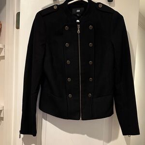 H&M Black Military-Style Blazer